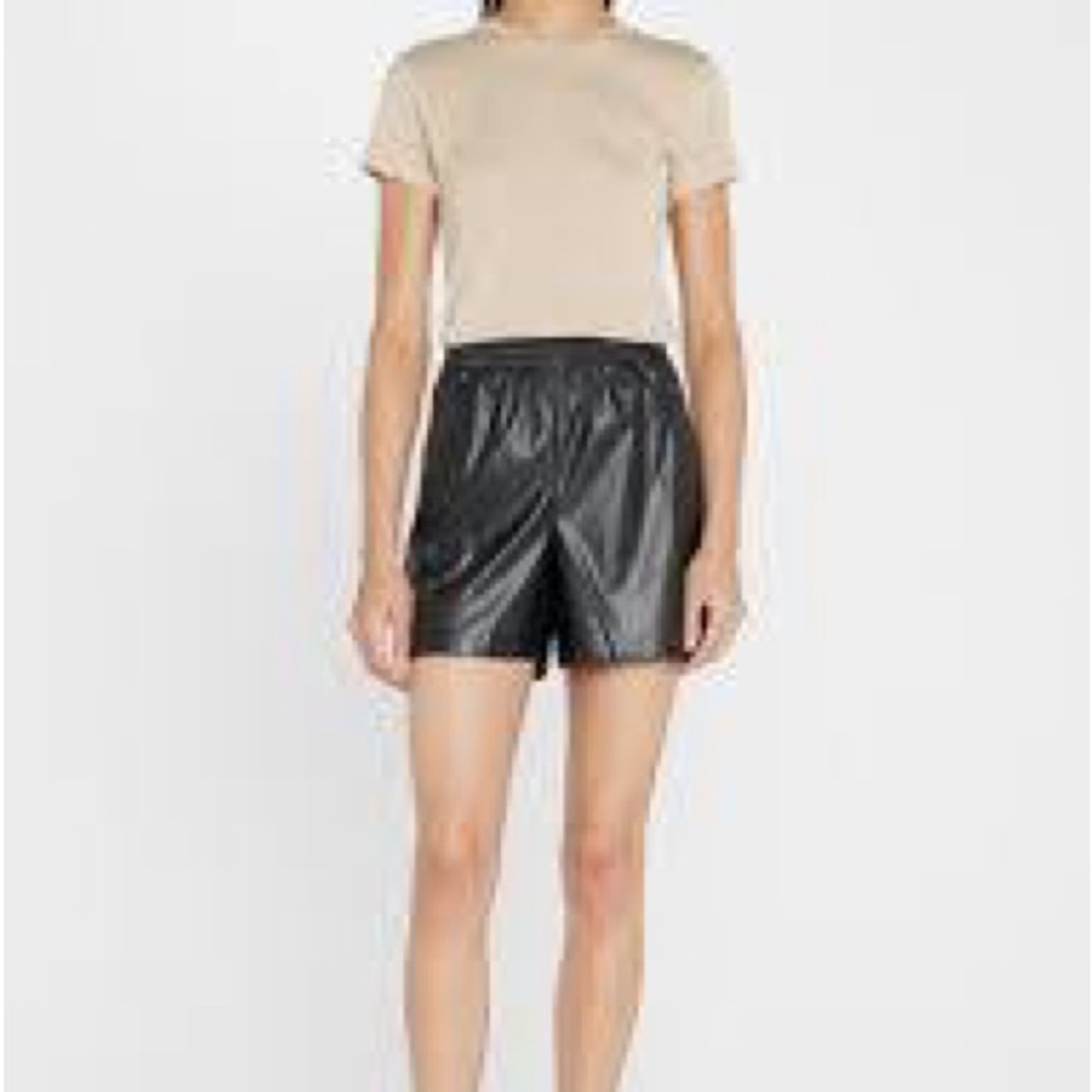 Theory Black Faux Leather Women's Shorts